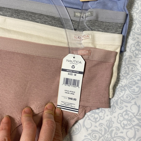 NWT Nautica Intimates Organic Cotton Ribbed Hipster Panties, 5-pack - Picture 6 of 16